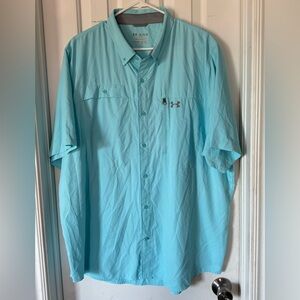 Under Armour Men's Aqua Button Down outdoor Shirt